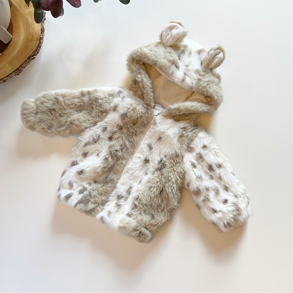 Restoration Hardware Baby Girls' Snow Leopard Faux Fur Jacket | 6-12m